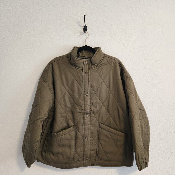 Social Standard by Sanctuary Womens Size XXL Army Green Quilted Twill Jacket NWT - Picture 1 of 4